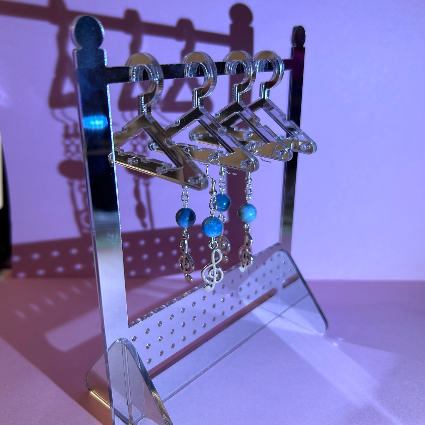 Blue Stone Treble Earrings