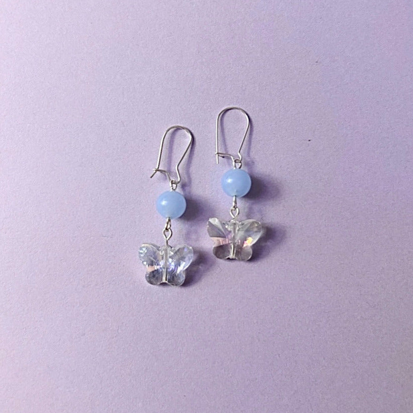 Bitty Blue Butterfly Earrings