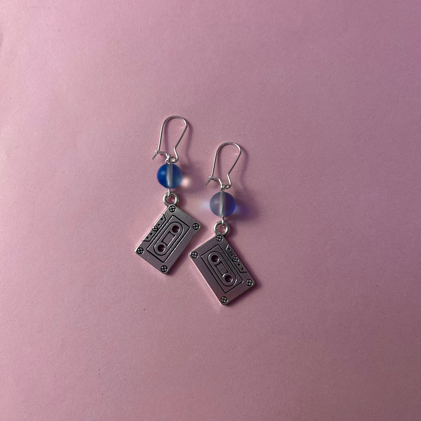 Mermaid Glass Cassette Tape Earrings