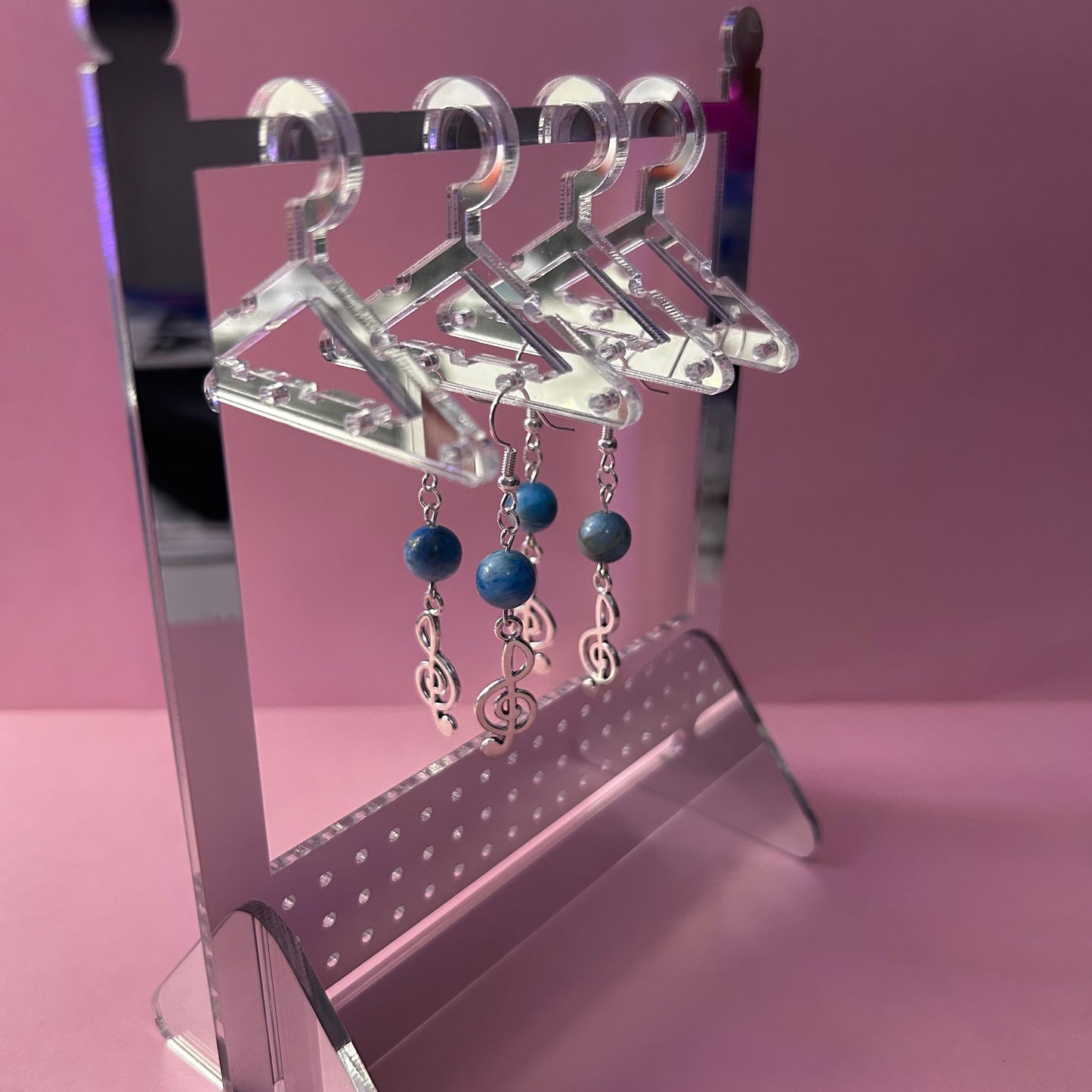 Blue Stone Treble Earrings