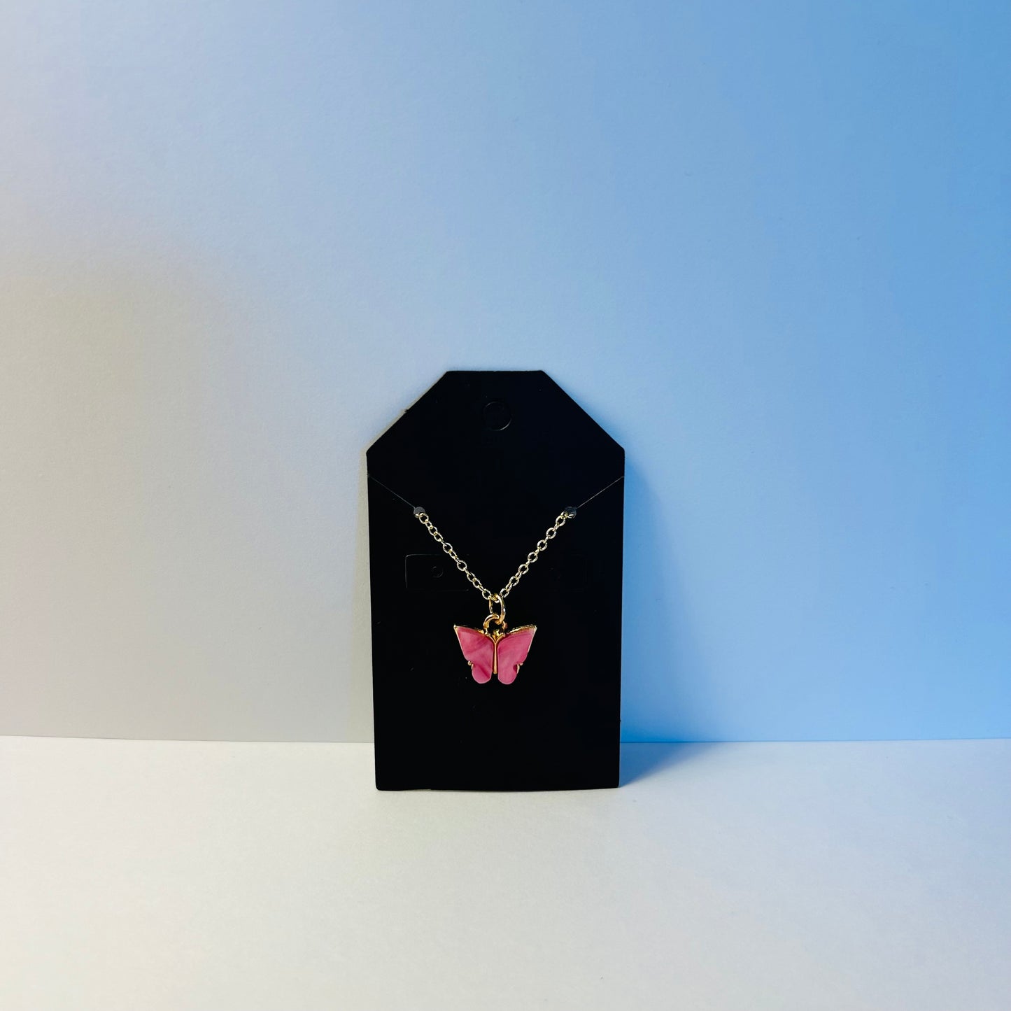 Berry Pink Butterfly Necklace