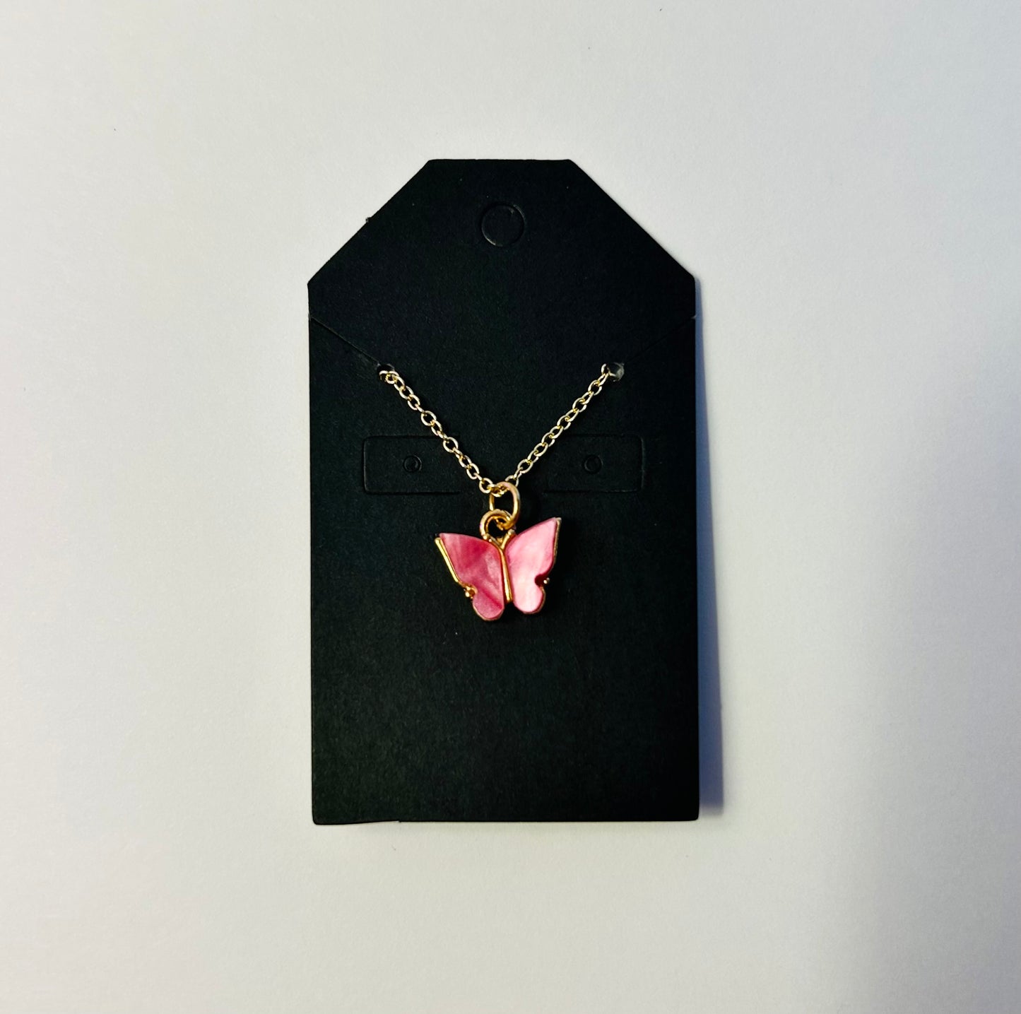 Berry Pink Butterfly Necklace