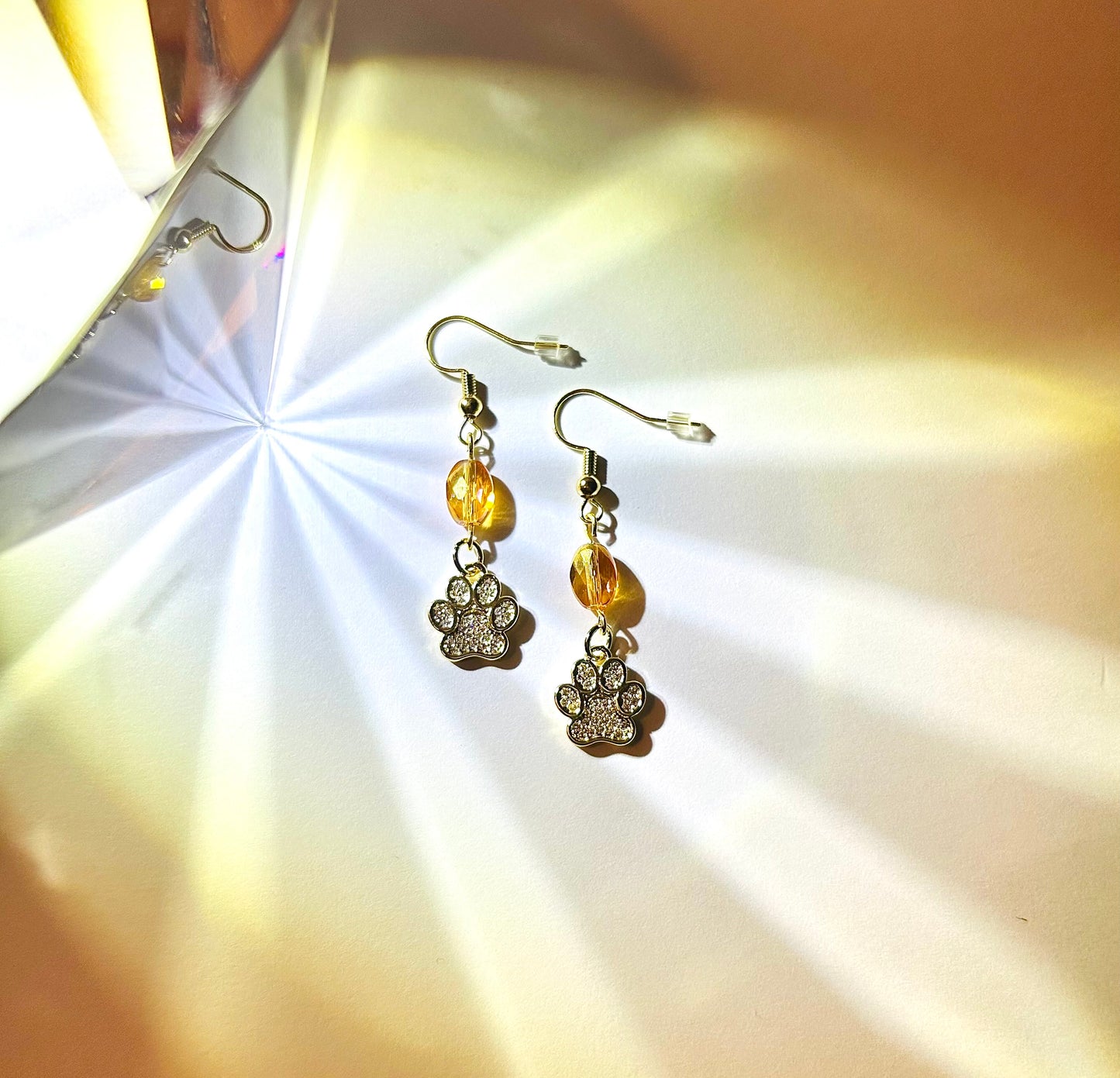 Golden Paws Dangle Earrings