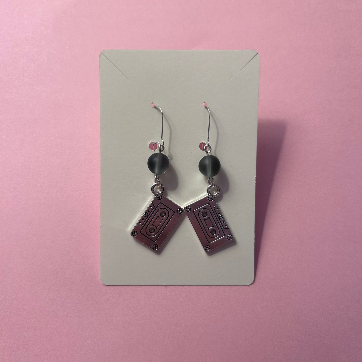 Mermaid Glass Cassette Tape Earrings