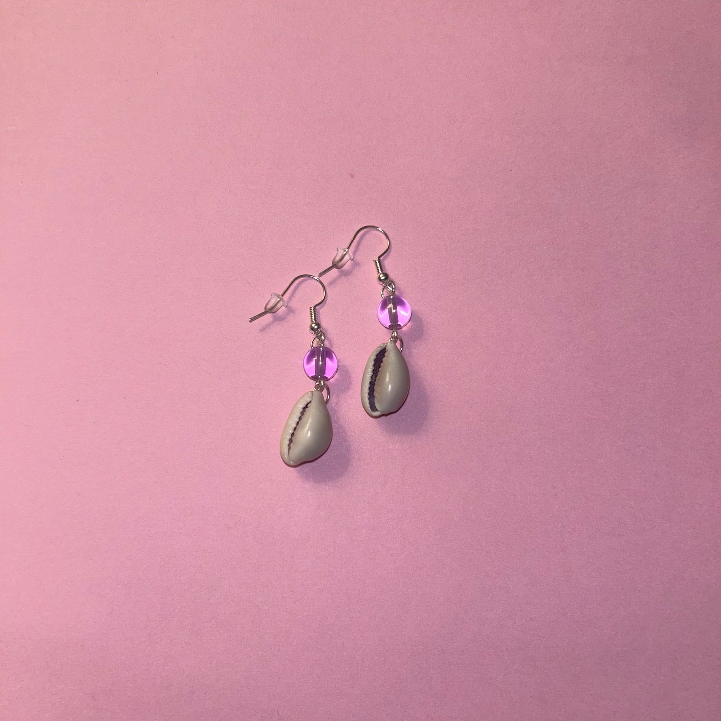 Light Purple Cowrie Shell Earrings