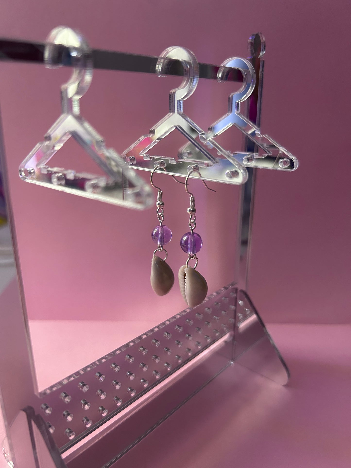 Light Purple Cowrie Shell Earrings