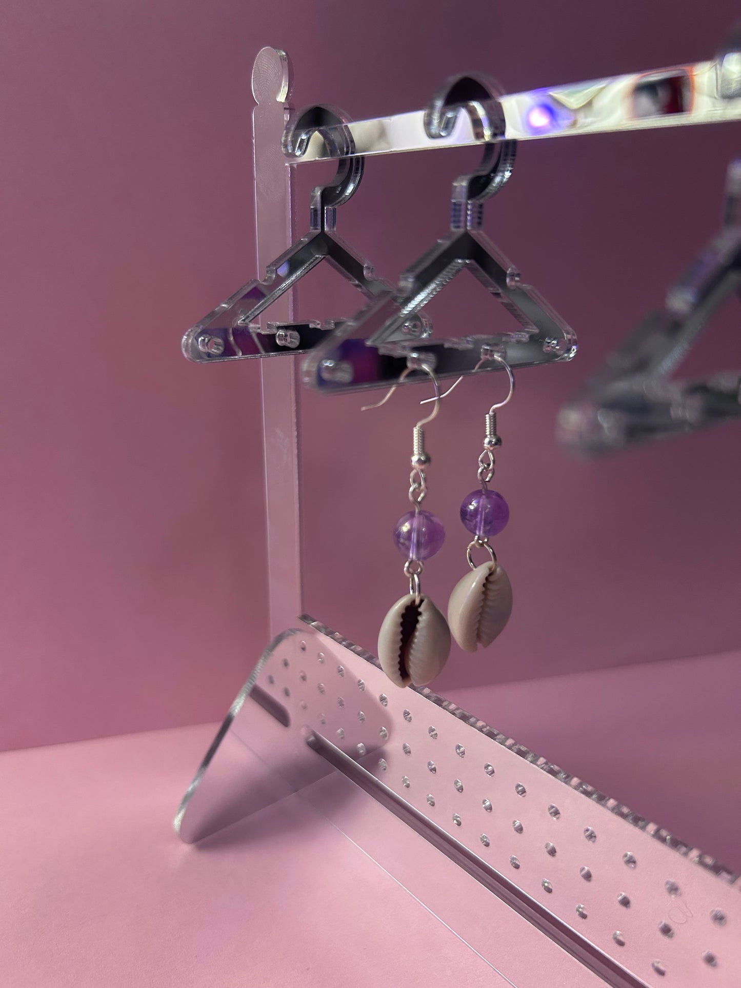 Light Purple Cowrie Shell Earrings