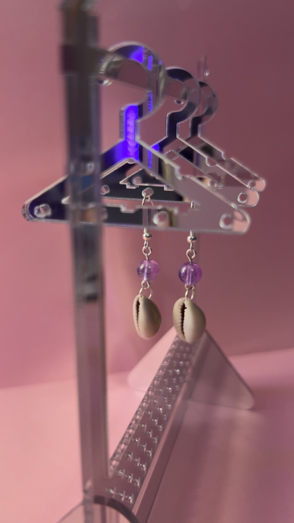 Light Purple Cowrie Shell Earrings