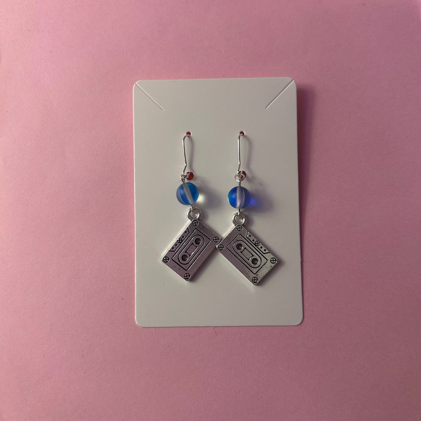 Mermaid Glass Cassette Tape Earrings