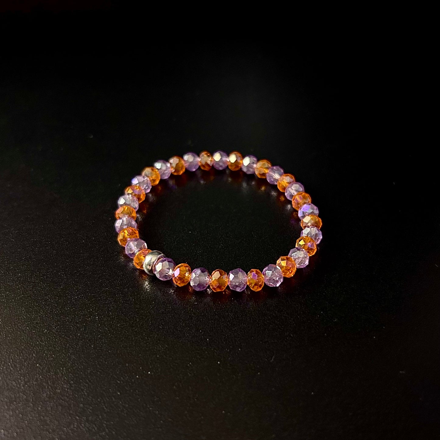 Clemson Glass Bead Bracelet