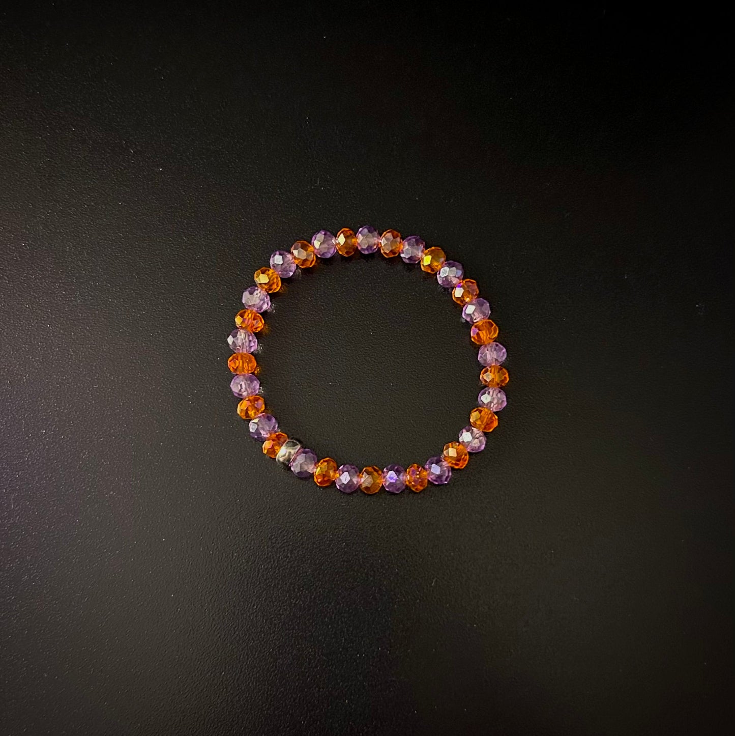 Clemson Glass Bead Bracelet