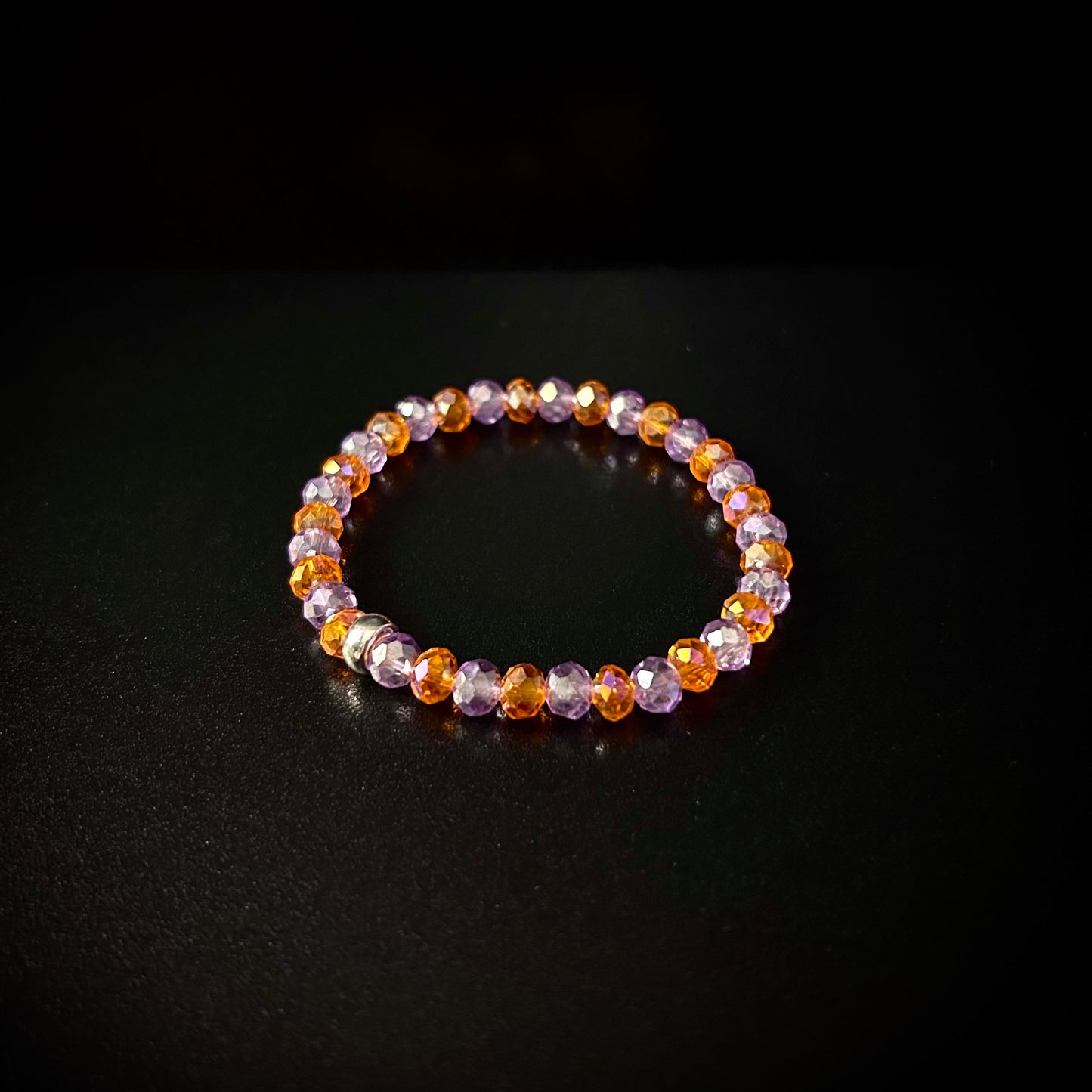 Clemson Glass Bead Bracelet