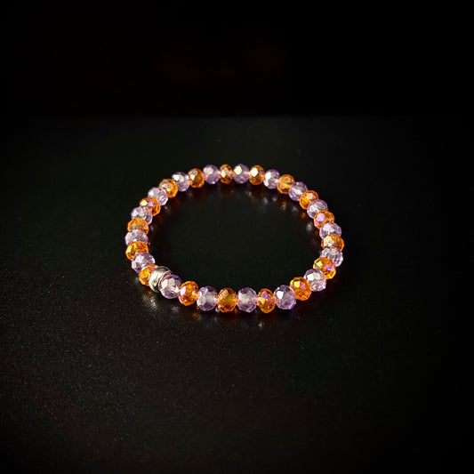 Clemson Glass Bead Bracelet