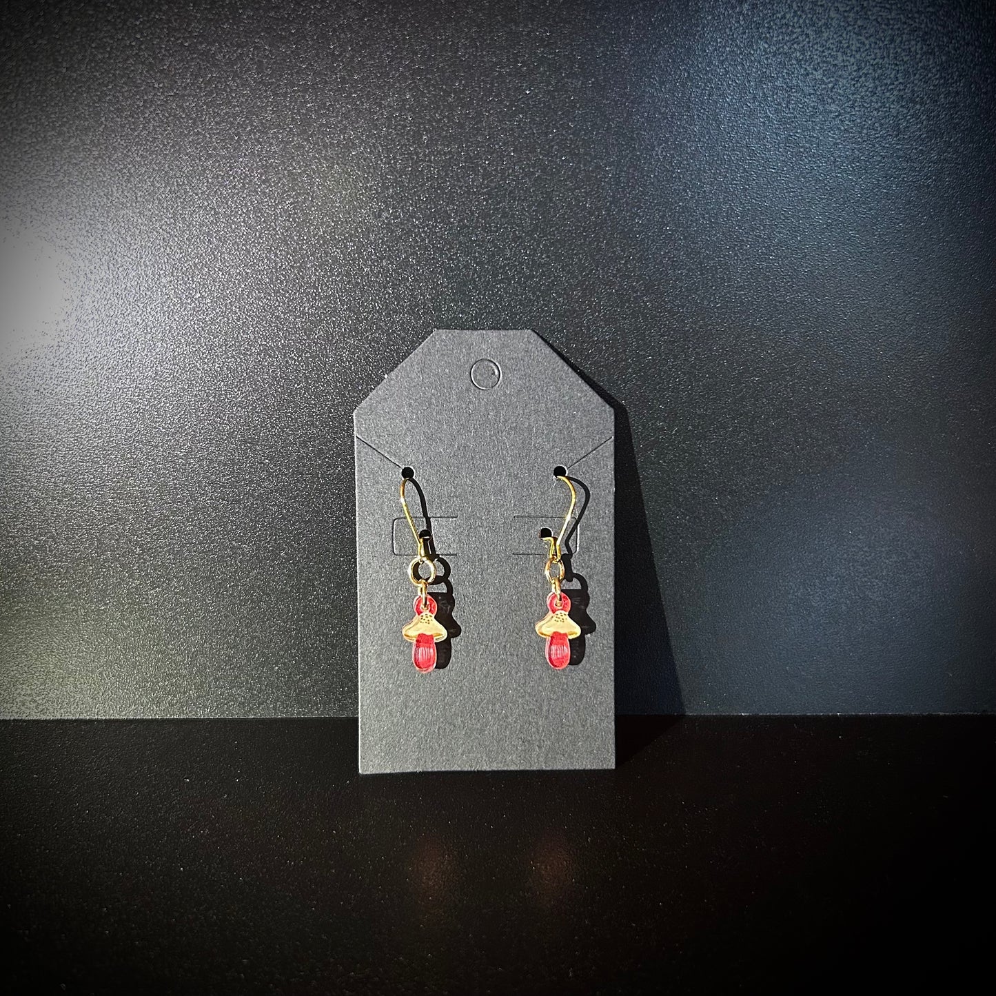 Pink & Red Mushroom Earrings