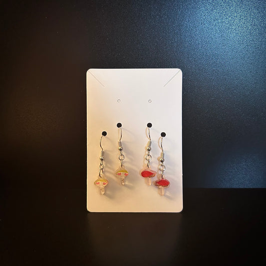 Dainty Mushroom Earring Set