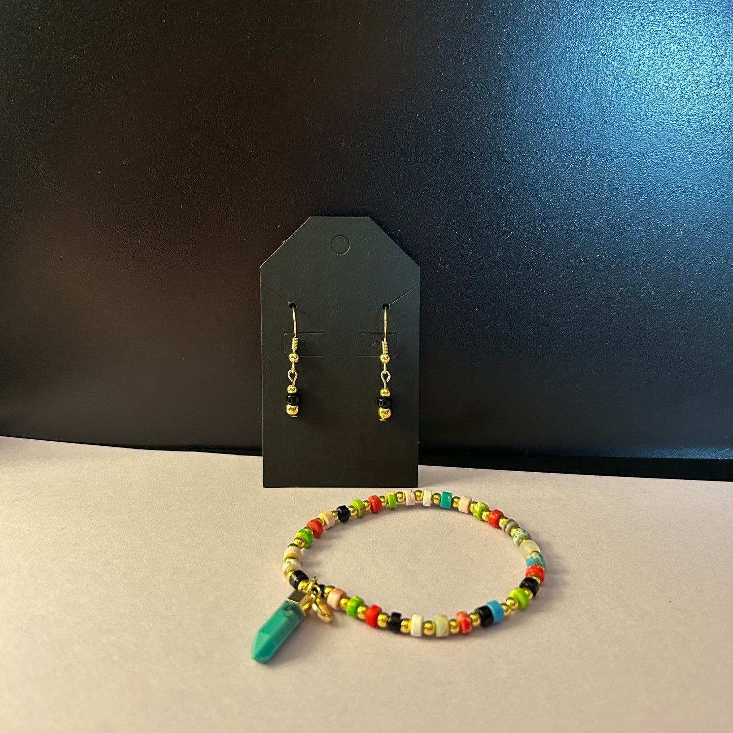 Natural Stone Bracelet and Earrings