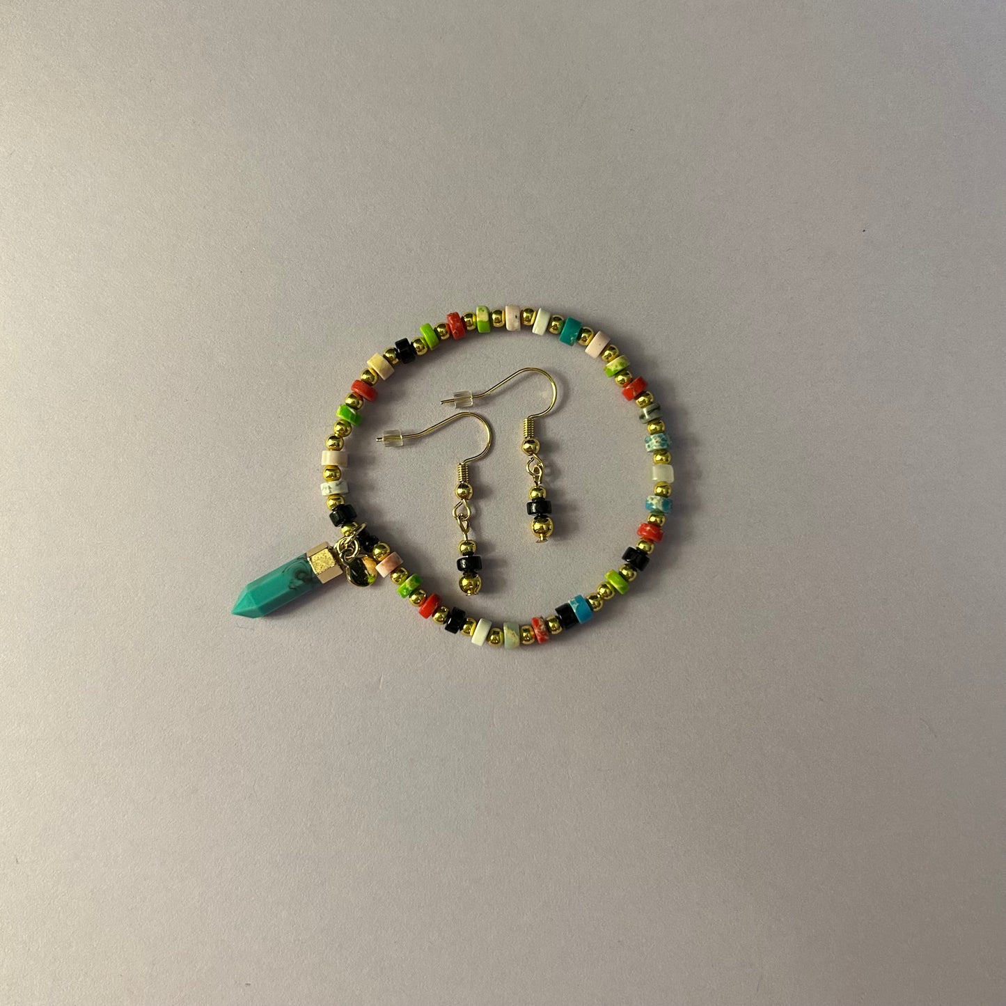 Natural Stone Bracelet and Earrings