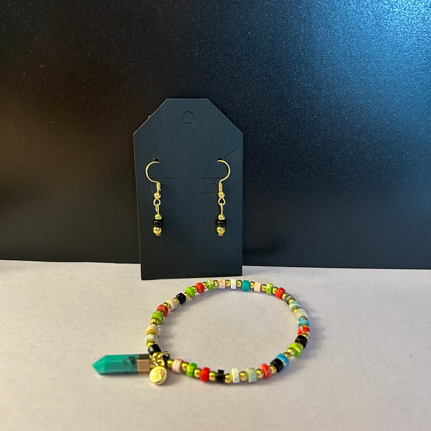 Natural Stone Bracelet and Earrings
