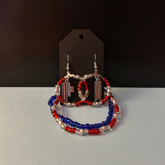Cruise Life & Boat Bracelet and Earrings Set