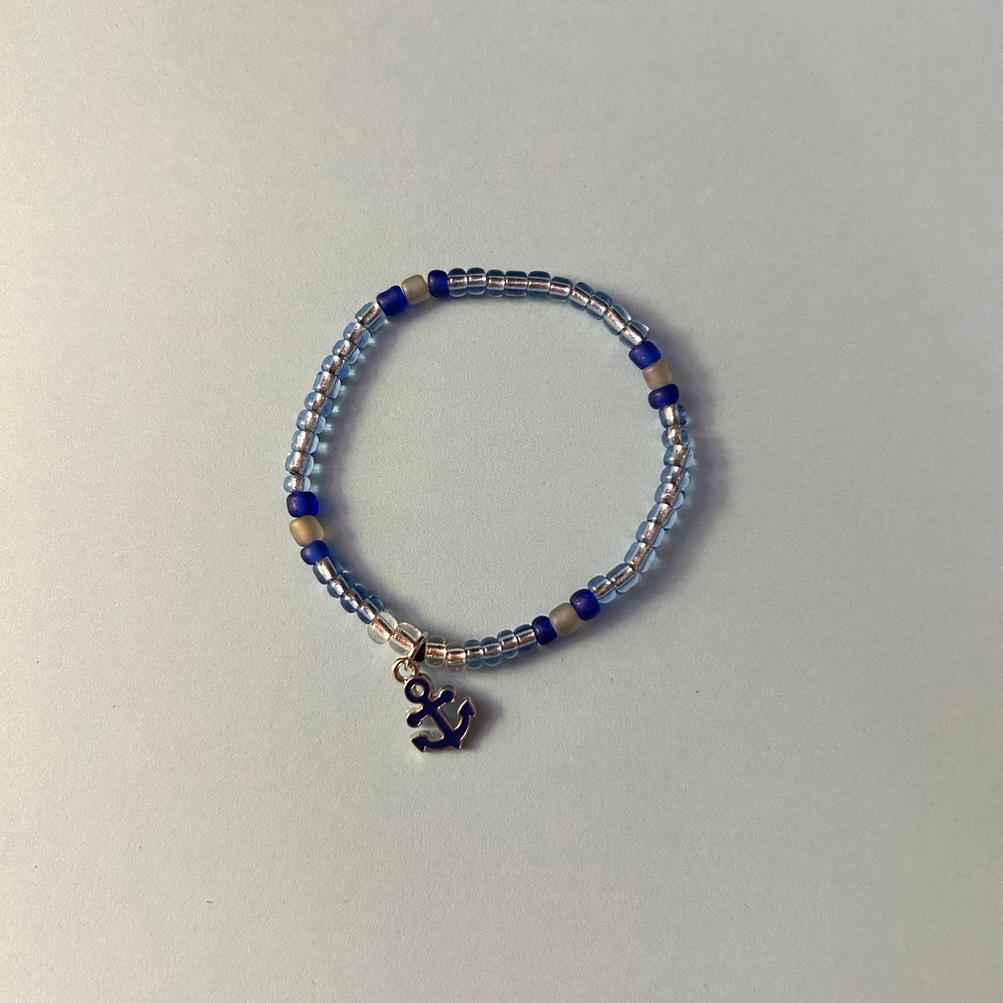 Blue Anchor Bracelet and Earring Set