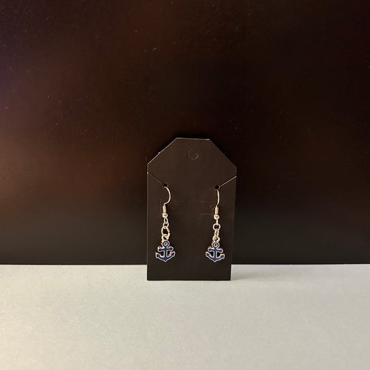 Blue Anchor Bracelet and Earring Set