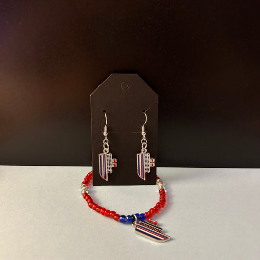 Cruise Boat Bracelet and Earring Set