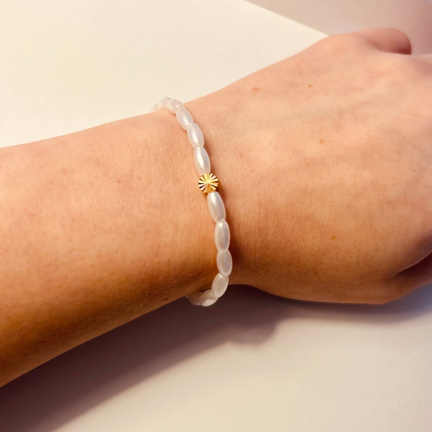 Bitty White and Gold Bracelet