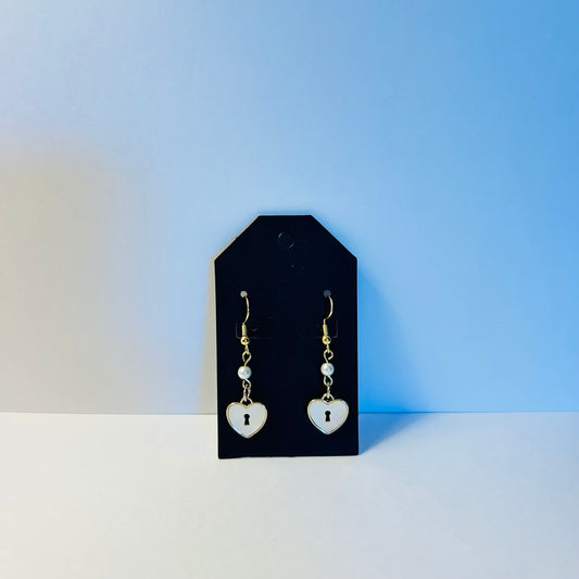Shining Heart Lock Earrings