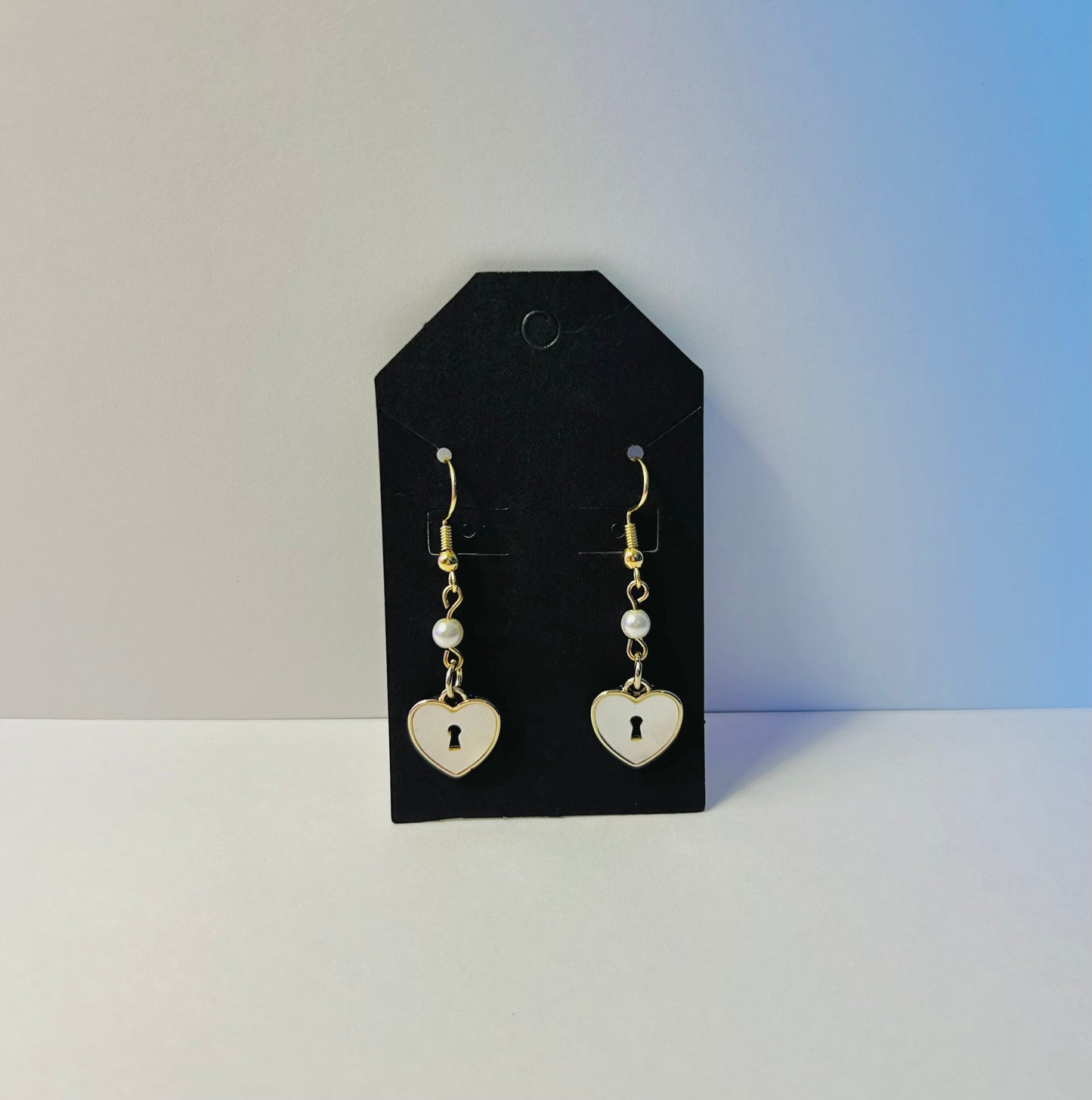 Shining Heart Lock Earrings