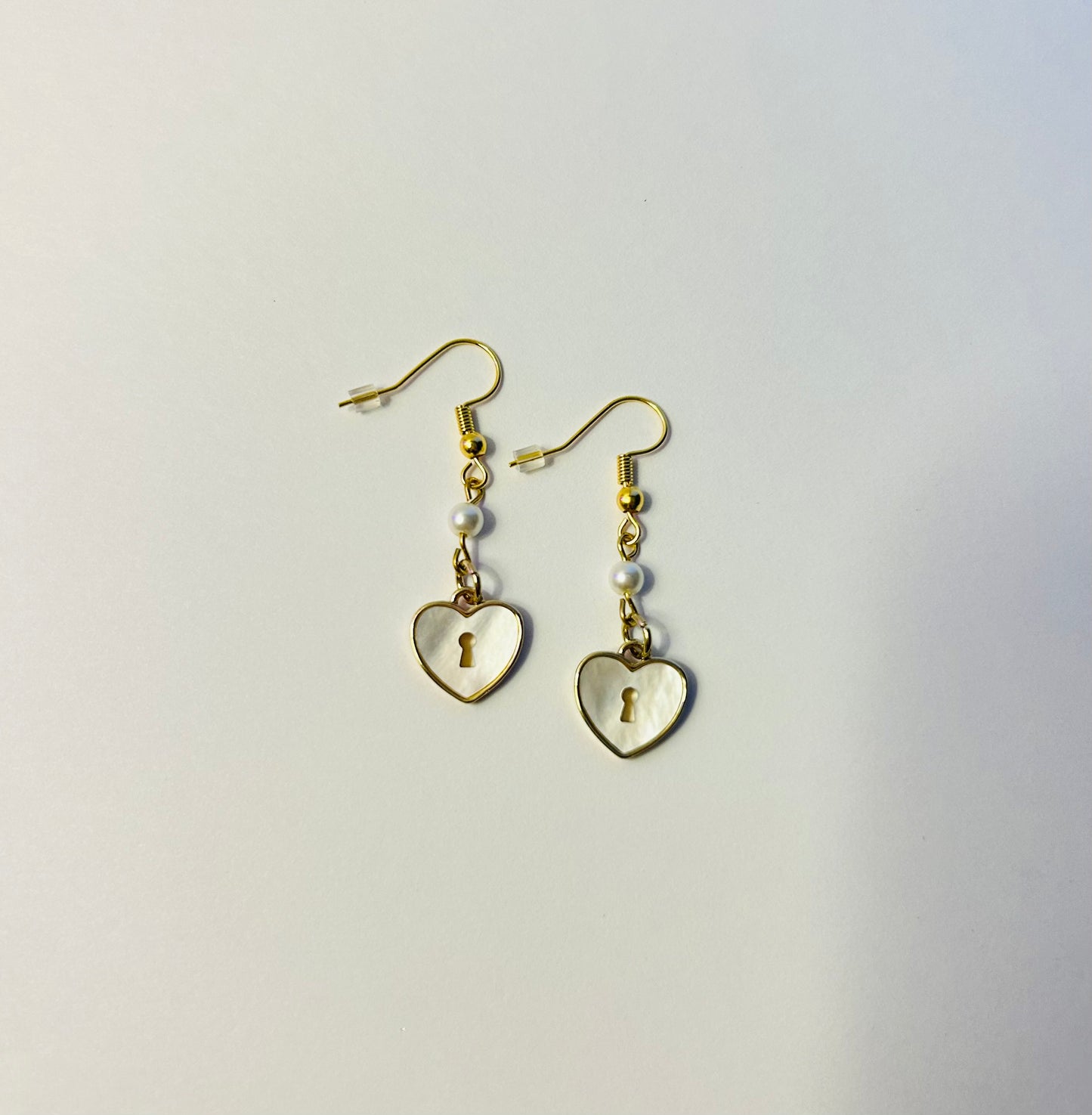 Shining Heart Lock Earrings