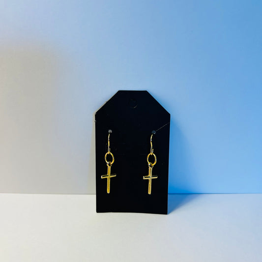 Golden Cross Earrings
