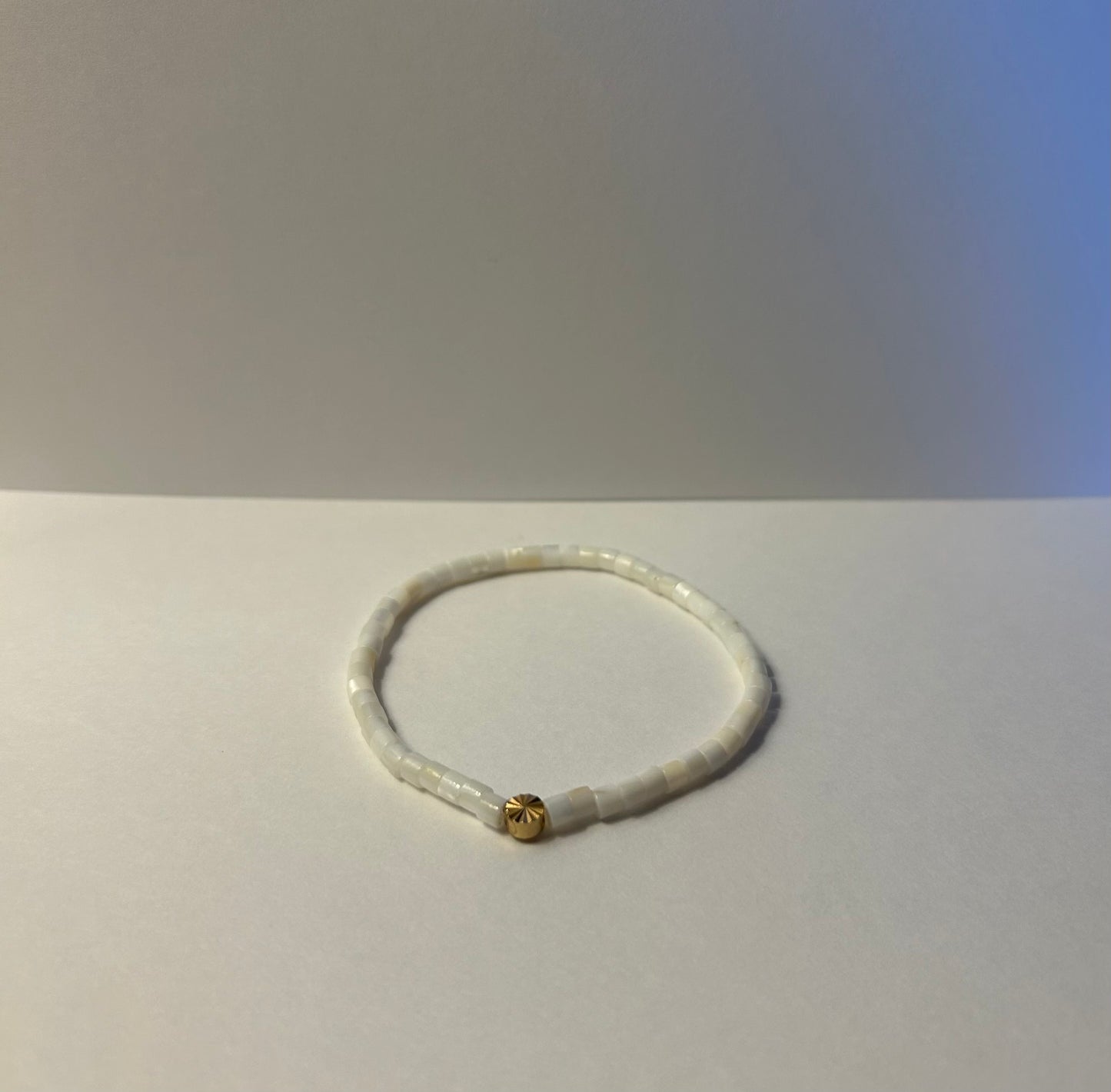 White Shell Bead Bracelet