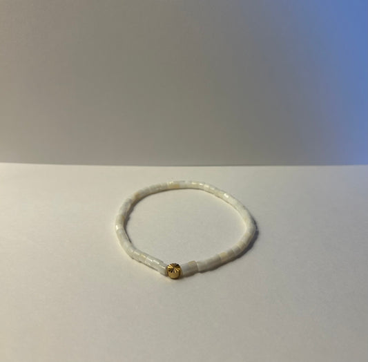 White Shell Bead Bracelet