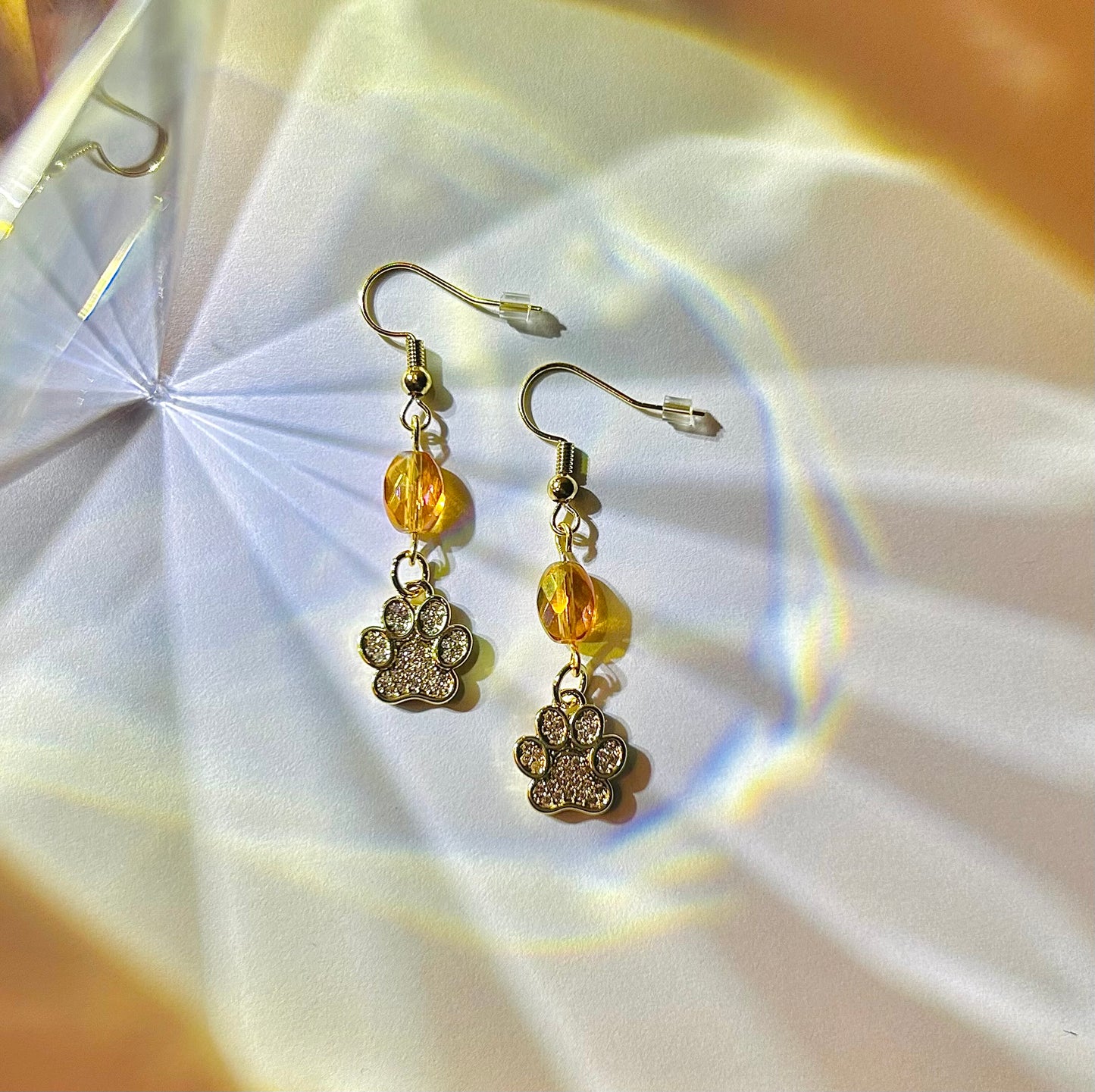Golden Paws Dangle Earrings